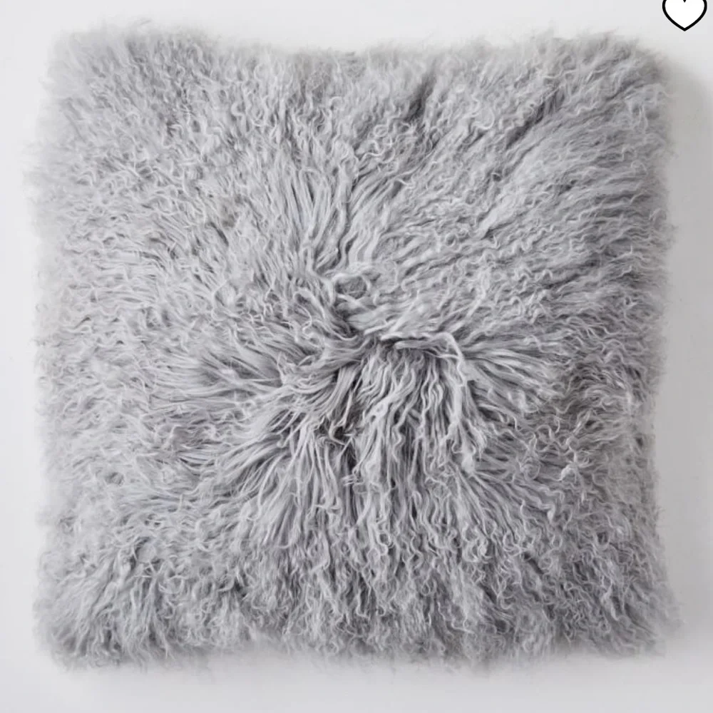 West Elm Mongolian Lamb Pillow Cover & Down Insert Pillow